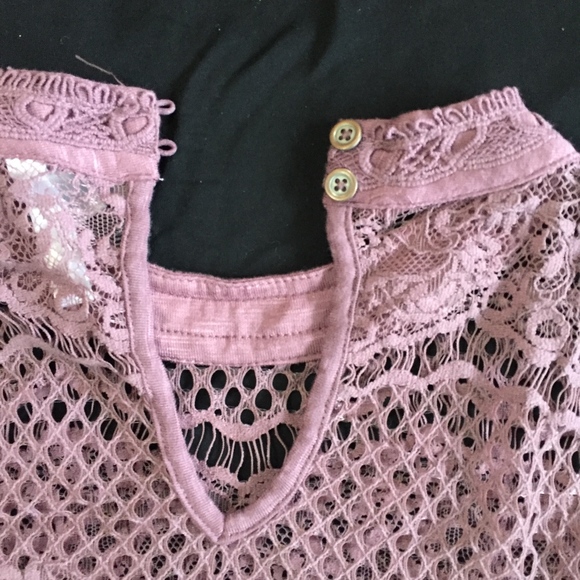 Mauve High neck lace sleeveless top Sz M New - Picture 5 of 13